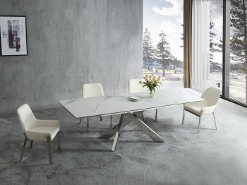 Carrara Extension Dining Table by J&M w/Optional Miami Chairs [JMDS-Carrara-Miami]