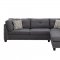 Laurissa Sectional Sofa w/Ottoman 54385 in Light Charcoal Acme