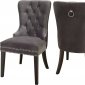 Nikki Dining Chair 740 Set of 2 Grey Velvet Fabric by Meridian