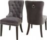 Nikki Dining Chair 740 Set of 2 Grey Velvet Fabric by Meridian