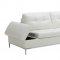 Leonardo Sectional Sofa in White Leather by J&M w/Storage