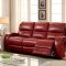 Odette CM6150RD Reclining Sofa in Red Leatherette w/Options