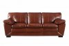 Leather Italia Maeser Sofa & Loveseat Set in Pecan w/Options