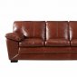 Leather Italia Maeser Sofa & Loveseat Set in Pecan w/Options