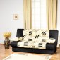 Contemporary Black & Beige Two-Tone Sofa Bed with Storage