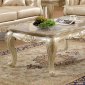 Taj Coffee Table in Antique White w/Genuine Marble & Options