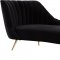 Margo Sofa 622 in Black Velvet Fabric by Meridian w/Options