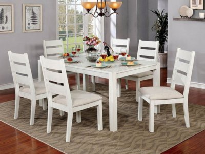 Glenfield 7Pc Dining Set CM3882T in Weathered White