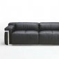 Black Leather Modern 3Pc Living Room w/Chromed Steel Frame