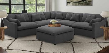 Hobson Sectional Sofa 551455 in Charcoal Fabric by Coaster [CRSS-551455 Hobson]