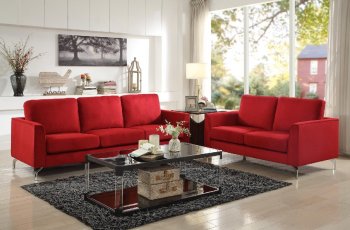 Canaan Sofa 9935RD in Red by Homelegance w/Options [HES-9935RD-Canaan]