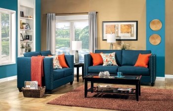 Palermo SM4001 Sofa in Dark Teal Fabric w/Options [FAS-SM4001-Palermo]