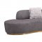 Moon Sectional Sofa in Dark Gray Fabric by J&M w/Optional Chair