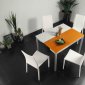 White & Orange Two-Tone Finish Modern Dining Table w/Options