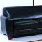 Black Bycast Leather Stylish Living Room Sofa w/Options