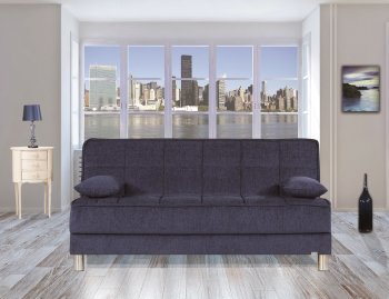 Smart Fit Sofa Bed in Dark Blue Fabric by Casamode [CMSB-Smart-Fit-Dark-Blue]