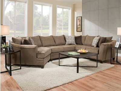 6485 Sectional Sofa in Brown Albany Truffle by Simmons w/Options