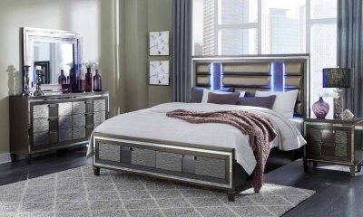 Pisa Bedroom in Metallic Grey by Global w/Options