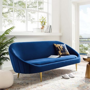 Sublime Sofa in Navy Velvet Fabric by Modway [MWS-3349 Sublime Navy]