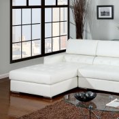 Floria Sectional Sofa CM6122WH in White Bonded Leather Match