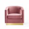 Frolick Accent Chair in Dusty Rose Velvet by Modway