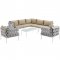 Harmony EEI-2619 8Pc Outdoor Aluminum Sectional Sofa Set