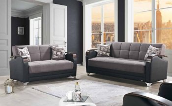 Etro Sofa Bed Convertible in Gray Fabric by Mobista [MTSB-Etro Gray]