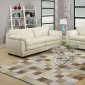 Midtown Sofa & Loveseat in White Leather Match w/Options