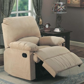 Light Brown Microfiber Modern Recliner Chair w/Pillow Arms [CRRC-600264R]