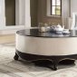 Sheridan Coffee Table 83945 in Cream Fabric & Black by Acme