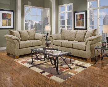 Camel Fabric Modern Sofa & Loveseat Set w/Options [CHFS-V4-6700 Payton Camel]