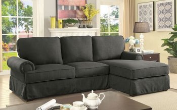 Badalona II Sectional Sofa CM6377GY in Gray Linen-Like Fabric [FASS-CM6377GY-Badalona II Gray]