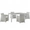 Junction 5 Piece Outdoor Dining Set in Gray/White by Modway