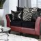 Kaelyn Sofa & Loveseat SM4076 Black/Red Chenille & Leatherette