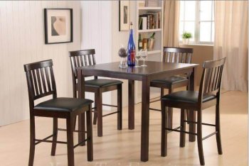 Dark Brown Finish Contemporary 5Pc Counter Height Dining Set [YTDS-BL-600-Bella]