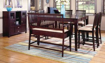 Rich Merlot Finish Contemporary Counter Height 5Pc Dinette Set [HEDS-717-36]