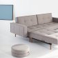 Splitback Sofa Bed in Gray w/Arms & Wood Legs by Innovation