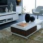 White & Walnut Two-Tone Finish Modern Stylish Coffee Table