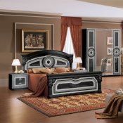 Aida Black with Silver Tone Bedroom Set by ESF