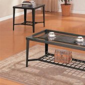 Black Metal Frame Modern Artistic 3PC Coffee Table Set