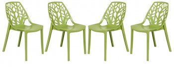 Cornelia Set of 4 Dining Chairs C18SG in Green by LeisureMod [LMDC-C18SG-Cornelia Green]