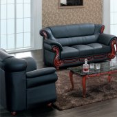 Black Bonded Leather 7981 Sofa w/Optional Loveseat & Chair