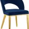 Roberto Dining Chair 765 Set of 2 Navy Velvet Fabric - Meridian