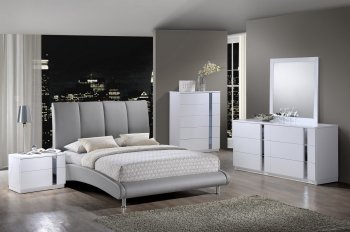 8272-Jody Bedroom by Global w/Grey PU Upholstered Bed & Options [GFBS-8272 Grey Jody]