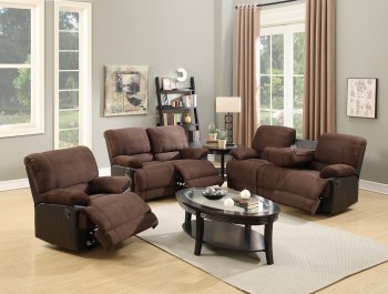 F6775 Motion Sofa in Chocolate Microfiber by Boss w/Options [PXS-F6775]