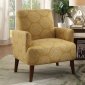 Bray Set of 2 Accent Chairs CM-AC6189YW in Yellow Fabric