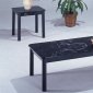 Black Occasional 3PC Coffee Table Set w/Marble Style Tops