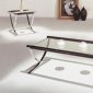 Set of Glass Top Contemporary Coffee & End Tables W/Chrome Legs