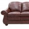 Mahogany Top Grain Leather Classic Living Room Sofa w/Options