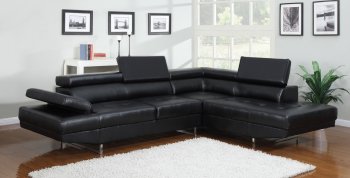 4000 Sectional Sofa in Black Bonded Leather by Elegant Home [EGSS-4000]